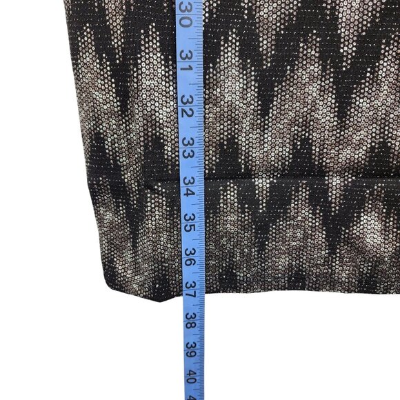 Chevron Print Bodycon Mini Dress Halter Neck Keyhole Back Haute Black Silver M - Picture 7 of 10